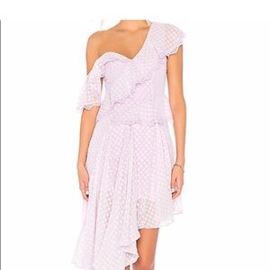 Bardot Pink Asymmetrical Ruffled Sundress